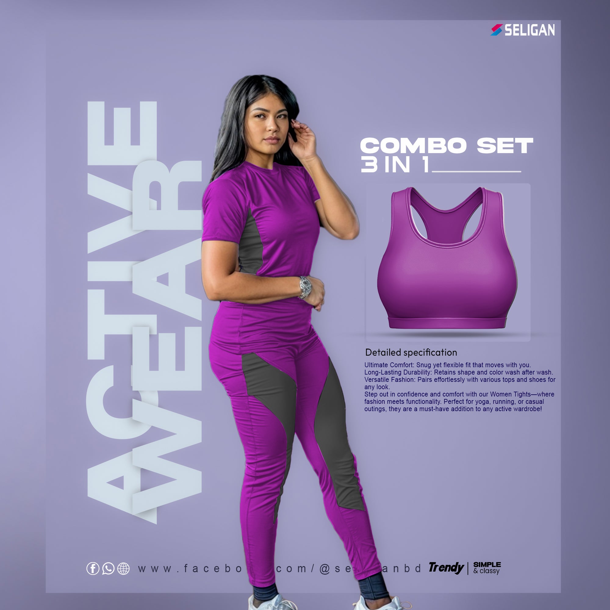 Stylish Active Wear 3 in 1 Combo 003